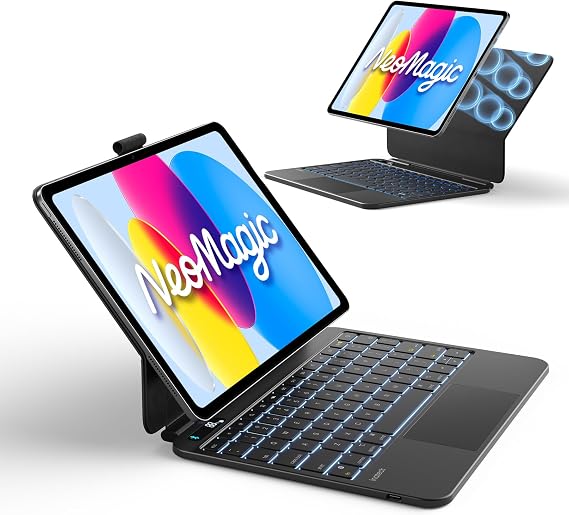 Inateck for iPad (A16) 11th/10th Case Keyboard, Backlit, Large Trackpad