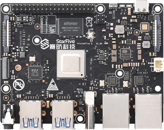 waveshare VisionFive2 RISC-V Single Board Computer, StarFive JH7110 Processor with Integrated 3D GPU, 8GB Memory, Without WiFi Module