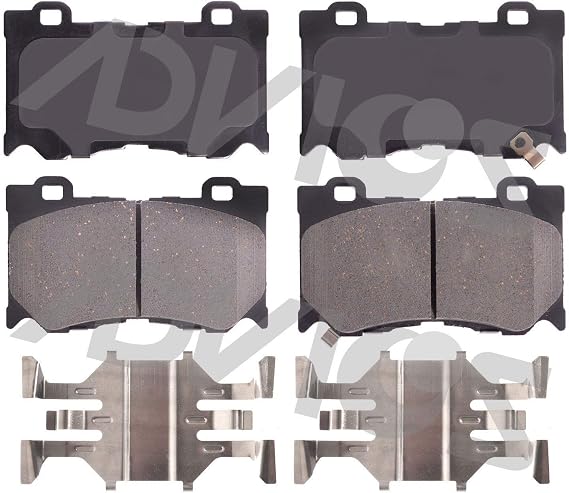 AD1346 ADVICS Ultra-Premium Ceramic Disc Brake Pad Set - Compatible with Select Infiniti FX50, G37, M37, Q50, Q60, 2014-19 Q70, Q70L, QX70; Nissan 370Z; FRONT