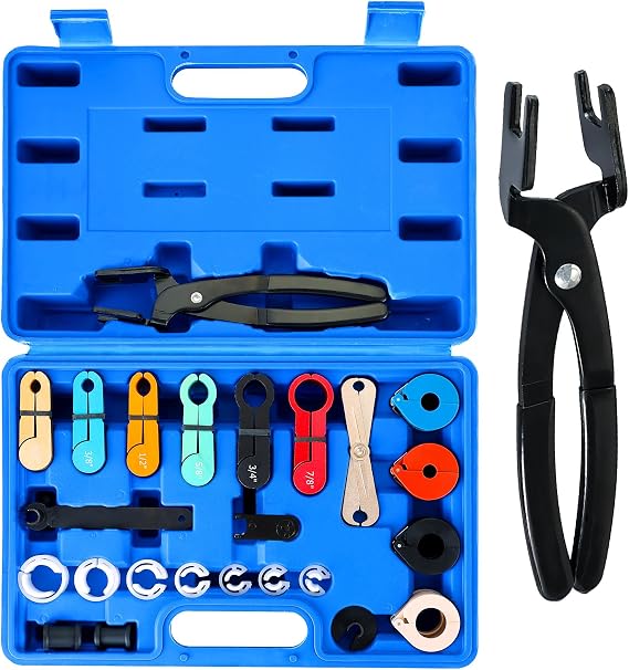 26PCS Fuel Line Disconnect Tool Set | Ac Line Disconnect Tool, Fuel Line Removal Tool, Professional Fuel, A/C, Transmission Line Removal Set with Disconnect Pliers