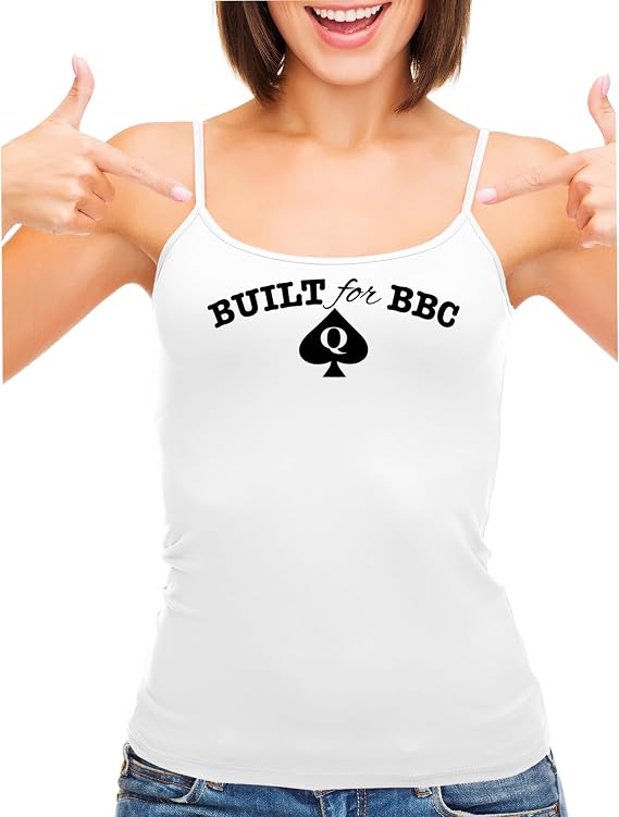 Knaughty Knickers Built for BBC PAWG Queen of Spades QOS White Camisole Tank Top