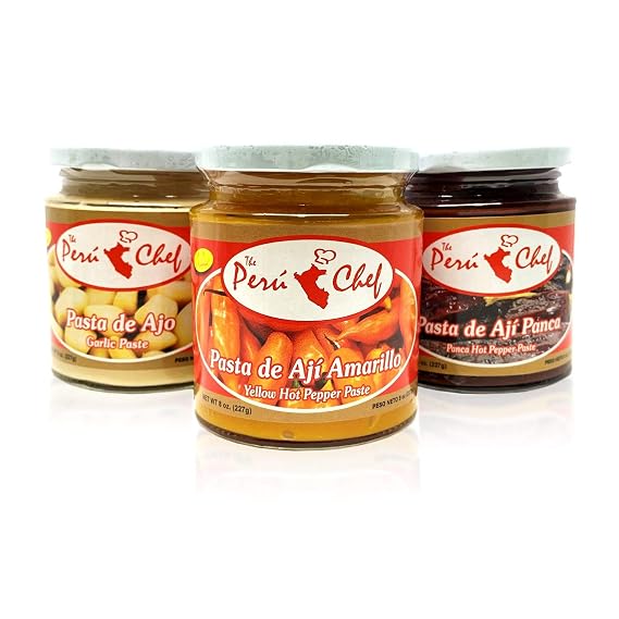 Aji Panca, Pasta de Ajo y Aji Amarillo Peruchef Set / Panca Pepper, Yellow Pepper & Garlic Paste
