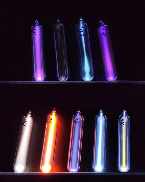Noble Rare Luminous Gases Element Collection, Pack of 9