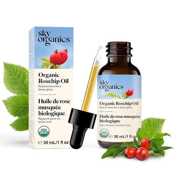 Sky Organics Rosehip Oil, 100% Pure & Cold-Pressed Face Oil, Travel Size