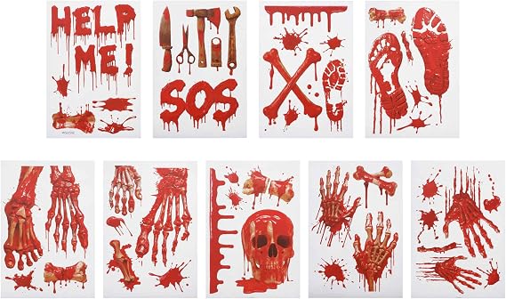 Halloween Window Stickers Bleeding Pattern Car Decals PVC Multicolor 1 Set