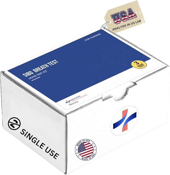 SIBO Breath Test Kit (Non-Electronic): At-Home Testing Small Intestinal Bacterial Overgrowth - Hydrogen & Methane Detection - US-Lab Diagnostics - 10 Test Tubes - Easy Sampler - Results in 48-72 h