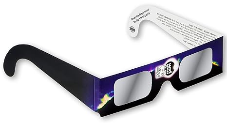 Rainbow Symphony Solar Eclipse Glasses, CE & ISO Certified, Safe for Direct Sun Viewing, Made in USA, 25 Pack