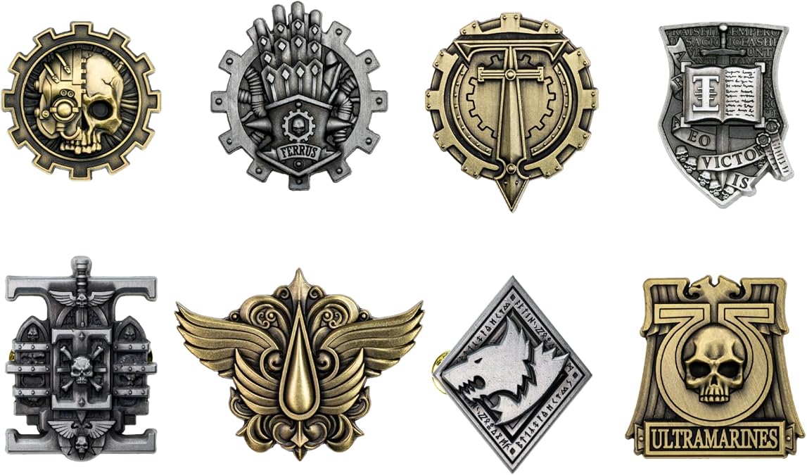 Starforged Warhammer 40K Chapter Icon Grey Knight Death Watch Space Wolves Pin Badge Men's Accessories 1 SET
