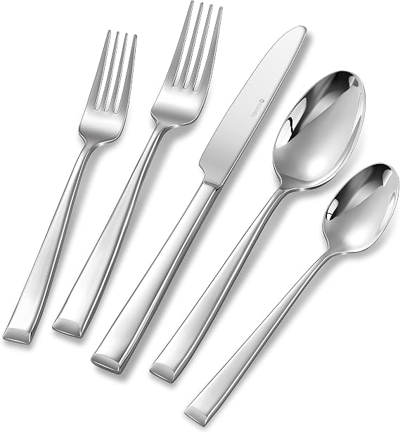 KEAWELL Premium Imperial 20-Piece Fine Silverware Set (20, Silver)