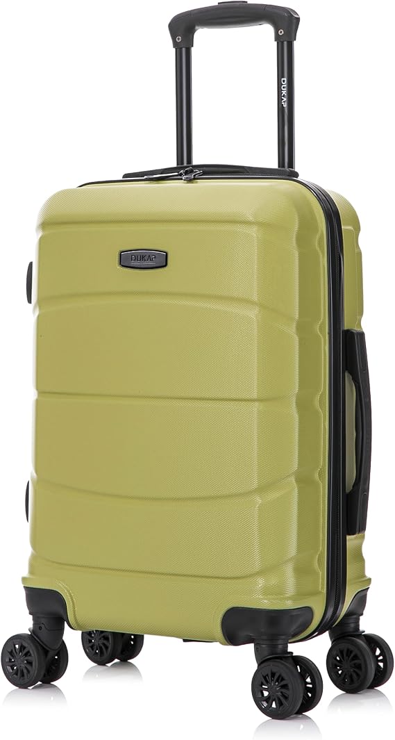 DUKAP SENSE 20-Inch Carry-On Hardside Spinner Luggage Durable Zipper Green