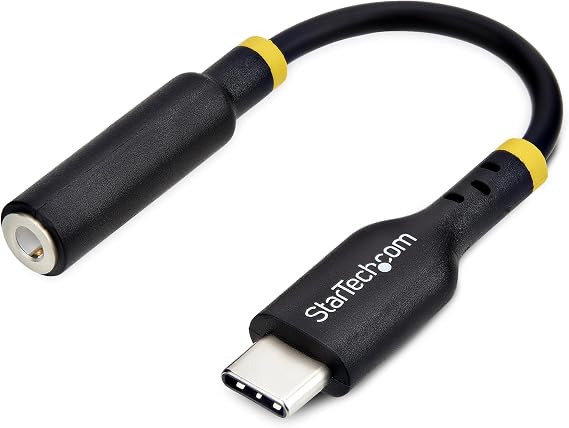 StarTech 5in USB-C to 3.5mm TRRS Audio Adapter, 32-bit DAC (USBCAUDIO2)