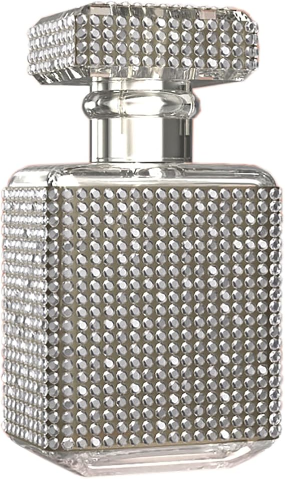 30ml Refillable Spray Perfume Bottles,Crystal Rhinestone Portable Mist Spray Bottle Travel Perfume Dispenser (White)