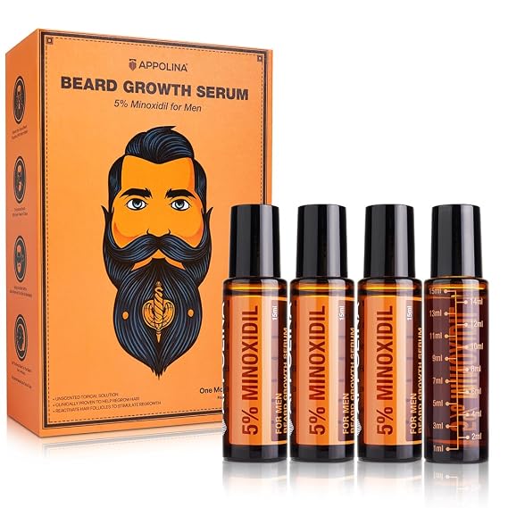 Beard Growth Serum 5% Minoxidil for Men Extra Strength Beard Growth Serum to Increase Thickness and Volume Faster