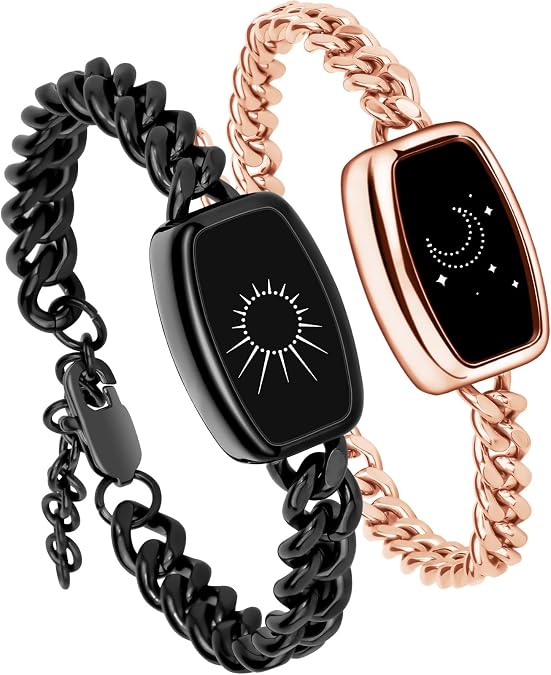 Long Distance Touch Bracelets for Couples, Vibration & Light up for Love Couples | Long Distance Relationship Gifts for Girlfriend Bluetooth Pairing Jewelry