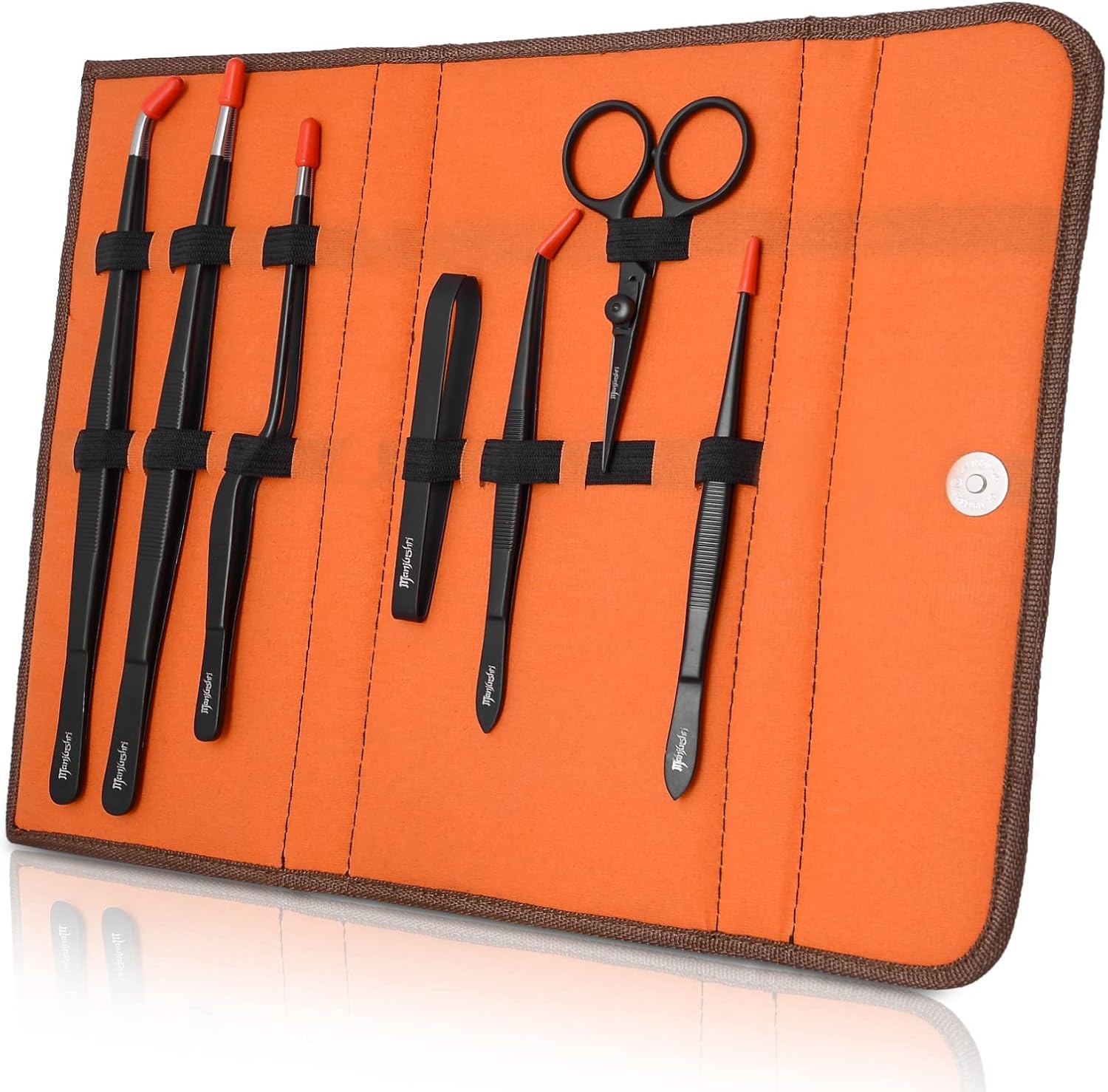 Manjushri Professional Chef Tweezer Tongs Scissors Pin Bone Pliers Cooking Baking Set Black