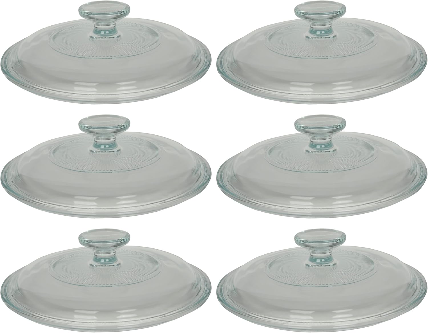 Corningware G-5C French White Fluted Glass Lid - 6 Pack