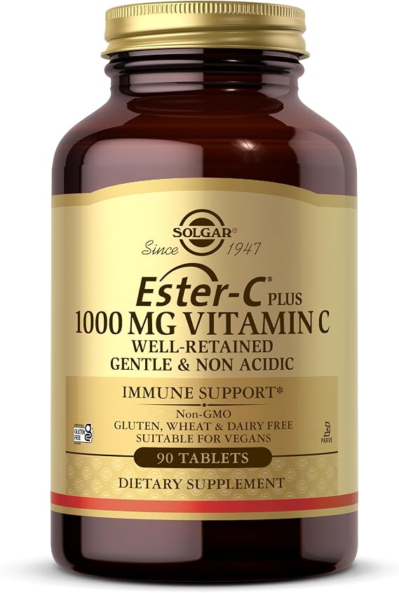 Solgar Ester-C Plus 1000 mg Vitamin C, 90 Tablets - Gentle On The Stomach