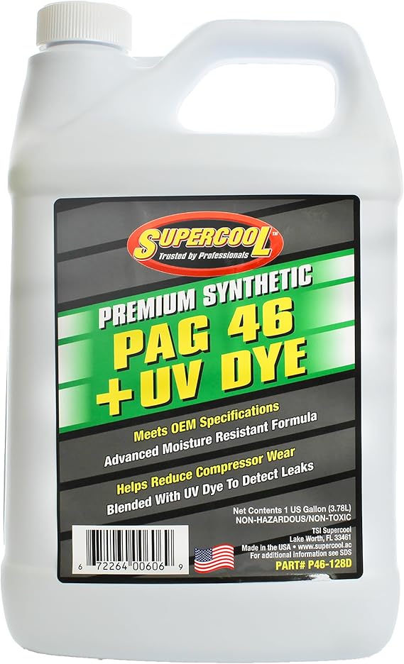 TSI Supercool P46-128D PAG Oil 46 Viscosity with UV Dye Gallon 1-Pack