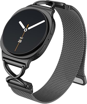 Metal Bands Compatible for Galaxy Watch 8 Band 40mm 44mmGalaxy Watch 8 Classic Band 46mm,Magnetic Mesh Stainless Steel Replacement Wristband Loop Strap for Samsung Watch 88 Classic 2025 Women Men