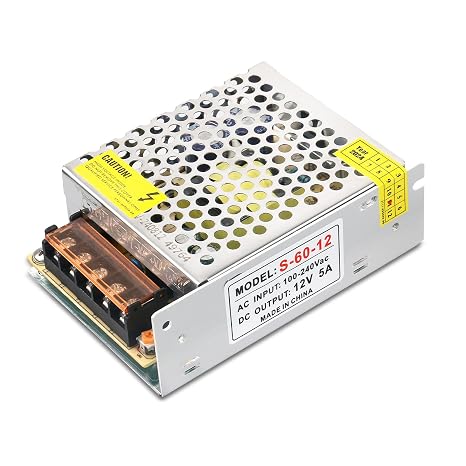 12V 5A Switching Power Supply 60W AC to DC 12V for LED Strip Light