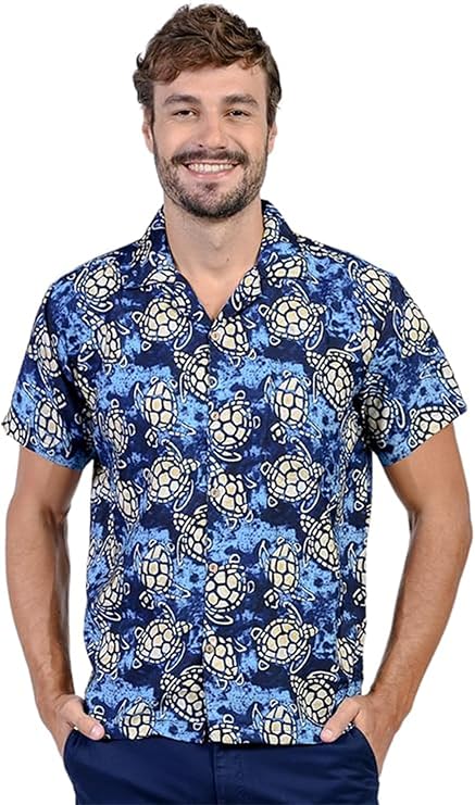 INGEAR Men's Short Sleeve Aloha Shirts Summer Beach Button Down Shirts Vacation Shirts Short Sleeve Casual Hawaiin Shirt