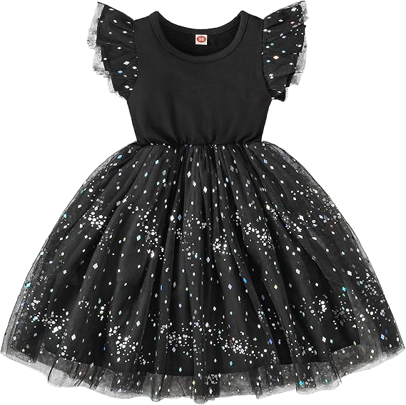 Toddler Ruffle Sleeveless Tulle Tutu Dress for Girls 2-8T