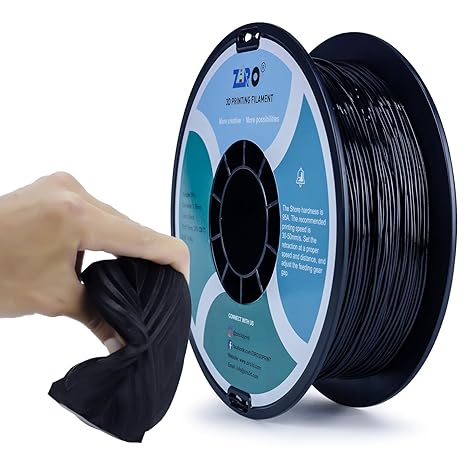 ZIRO TPU Filament 1.75mm, 0.8KG/1.8lbs Spool, Fit Most FDM Printers, Black | Fit for Most FDM 3D Printer, 1.75mm 0.8KG Spool, Dimensional Accuracy +/-0.03mm, Colorful Tpu Filament