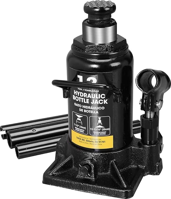 Big RED 12 Ton (24,000 LBs) Torin Hydraulic Car Bottle Jack for Auto Repair and House Lift, Black, AT91207BR