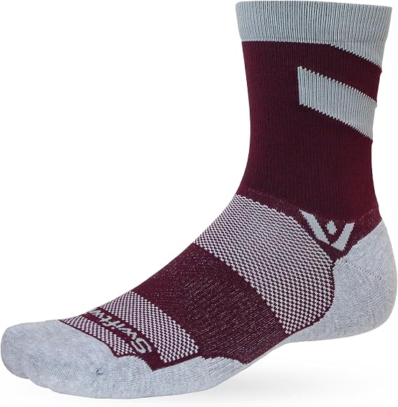Swiftwick MAXUS Mid-Crew (1-3 Pairs) Golf & Running Socks, Maximum Cushion, Mens & Womens