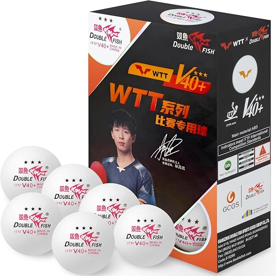 Double Fish WTT 3 Star Ping Pong Ball, White