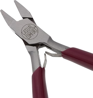 The Beadsmith Flush Cutters – 5.25-Inches 133 mm Jewelry-Making Tool wPolished Steel Head, PVC Comfort Grip, Double-Leaf Springs
