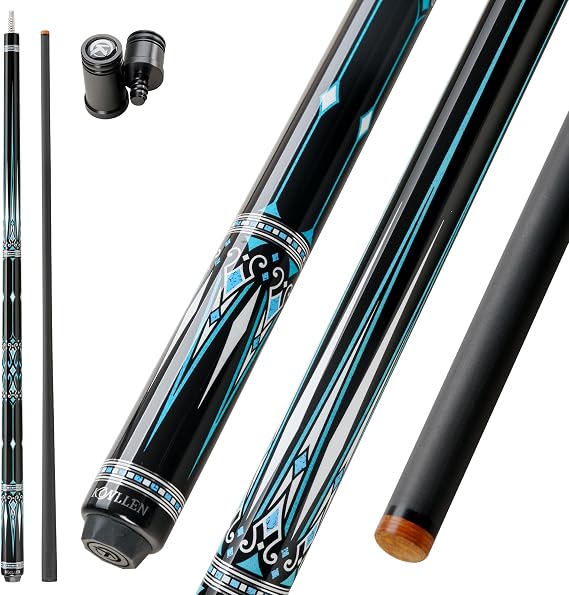 KONLLEN Carbon Fiber Pool Cue Stick 58-inch Professional Pool Sticks for Adults Full Carbon Technology Low Deflection Pool Cue Billiard Cues with 12.5mm Tip (Easy to Control, Pro Taper, Ultra-Smooth)