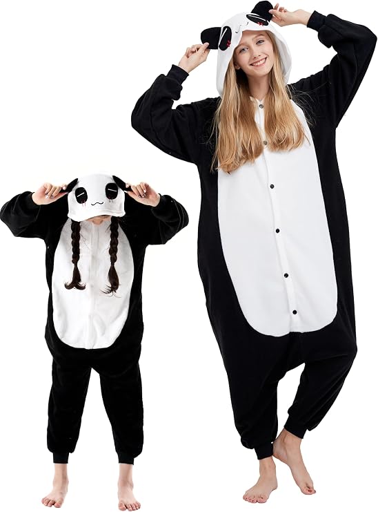 DarkCom Kid-Adult Animal Onesie Panda Halloween Costume Christmas Pajamas