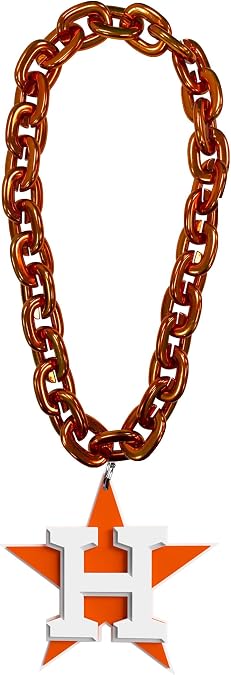 Houston Astros MLB Orange Fan Chain 10 Inch 3D Foam Necklace