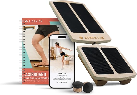 SIDEKICK AxisBoard Rehab & Training System | Balance Board & Physical Therapy Manual for Foot and Ankle Rehab | Recover from Sprains, Plantar Fasciitis, Achilles Pain