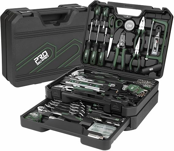 Prostormer 269-Piece Tool Kit, General Household Hand Tool Set, Green