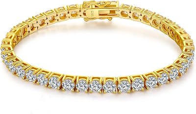 jiamiaoi Women Bracelet 18K White Gold Plated 925 Sterling Silver Cubic Zirconia Tennis BraceletLeaf BraceletCross BraceletSquare Bracelet, Sparkling Fine Bracelet Jewelry for Women Men