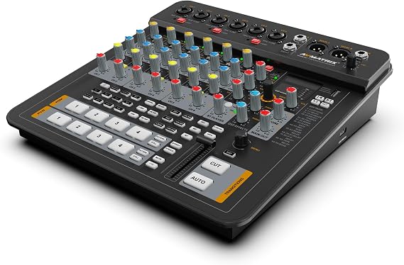 LILLIPUT AVMATRIX Shark H4M All-in-One 4-Channel HDMI A/V Switcher 6 Mic + 2 Stereo Inputs, XLR Balanced Out, Chroma/Luma Key, PIP/POP, DSK, RTMP/SRT Streaming, USB/SD Recording, T-Bar