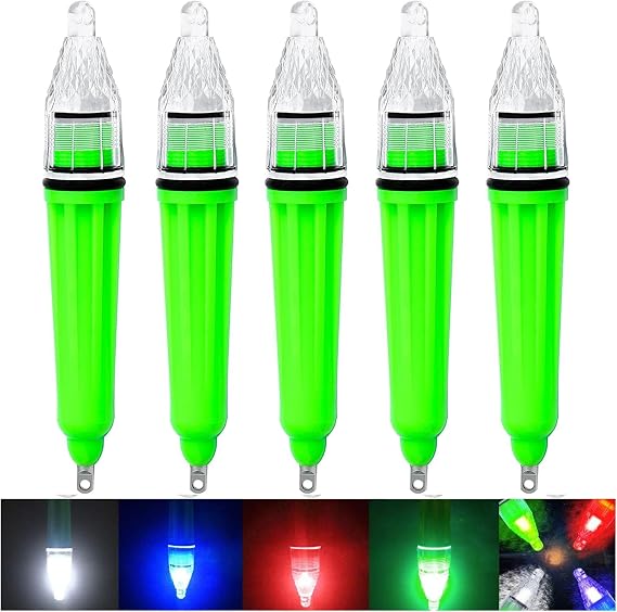 Underwater LED Fishing Light, 5pcs Waterproof Deep Drop Flashing Fish Light