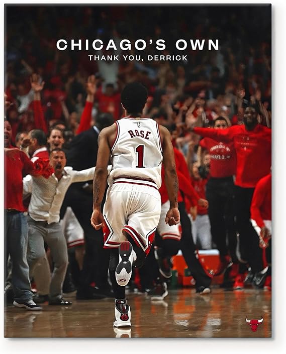 ART Chicagos Own Derrick Rose Celebration Canvas Wall Decor Basketball Print Thank You Derrick - Superstar Cover Wall Framed Poster Canvas Painting Picture Living Room Office Decor 11x14inch