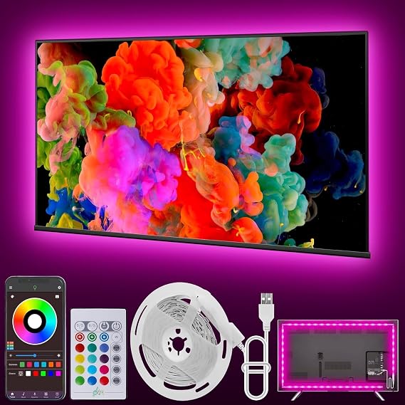 Ledagic 16.4FT USB RGB Led Lights for TV 32-75Inch with Remote, App Control | Remote, App Control, Music Sync Led Strip Lights, Color Changing Led Lights for Bedroom, Gaming Accessories