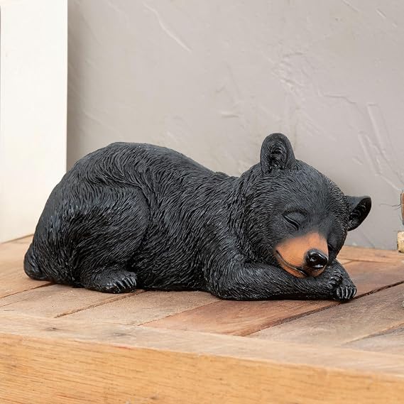 BLACK FOREST DECOR Sweet Dreams Bear Sculpture, Resin, 11.5 W x 6 D x 5.5 H