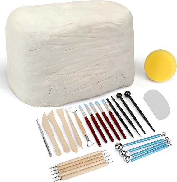 Blisstime Air Dry Clay, Polymer Clay Kit for Crafts, 10 Pounds Modeling Clay with 26pcs Tools for DIY, Art Supplies, Crafts for Adults