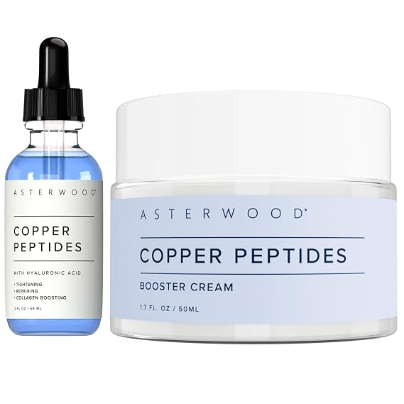 Asterwood Naturals Copper Peptides Serum 2oz + Copper Peptides Cream