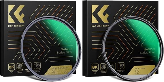 77mm Black Mist 1/4 & CPL Filters Kit for Camera Lens Diffusion Mist Effect Filter, Circular Polarizing Filter Set
