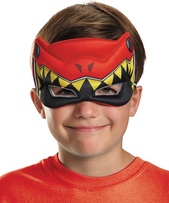 Disguise 82810 Red Ranger Dino Charge Puffy Mask Costume, One Color, One Size Child