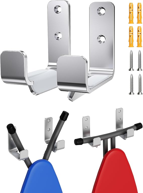 Ironing Board Holder Hanger Wall Mount, 304 Stainless Steel, Silver