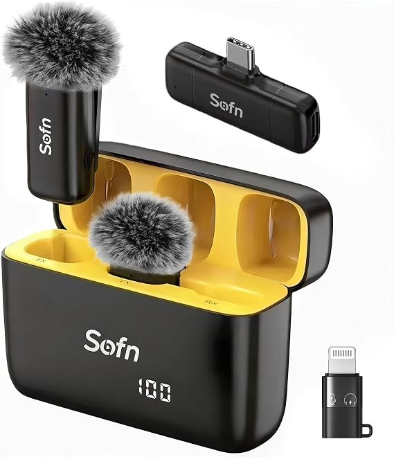 Wireless Microphone for iPhone & Android, Dual Lapel Mini Microphone