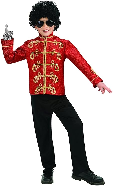 Michael Jackson Costume, Child's Deluxe Military Jacket, Red Costume