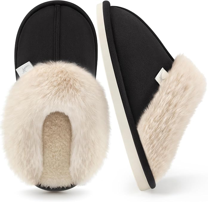 Aomigoct Womens Fuzzy House Slippers: Warm Plush & Non-Slip for Everyday Soft - The Perfect Thoughtful Gift for Mom & Grandma in Winter